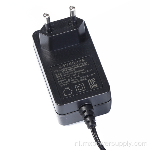 12v2a adapter wandtype oplader met KC KCC